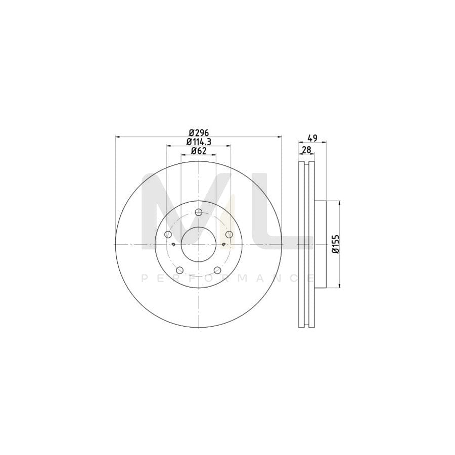TEXTAR 92235000 Brake Disc Internally Vented, without wheel hub, without wheel studs | ML Performance Car Parts