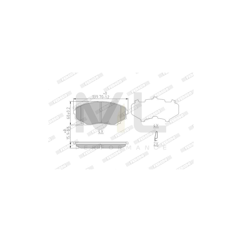 Ferodo Premier Eco Friction Fdb1422 Brake Pad Set With Acoustic Wear Warning, Without Accessories | ML Performance Car Parts