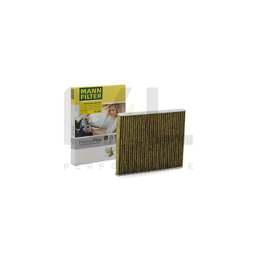 MANN-FILTER FP 2436 Pollen filter Activated Carbon Filter, Activated Carbon Filter with polyphenol, Particulate filter (PM 2.5), with antibacterial action, with fungicidal effect, FreciousPlus