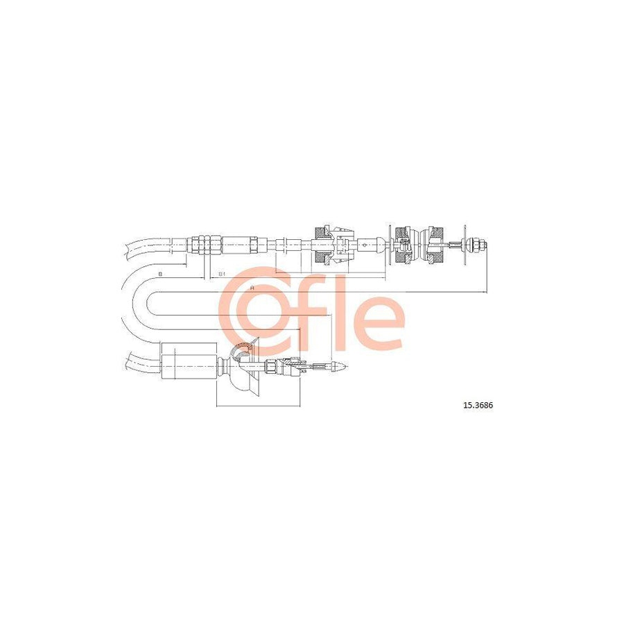 Cofle 15.3686 Clutch Cable for Peugeot 405