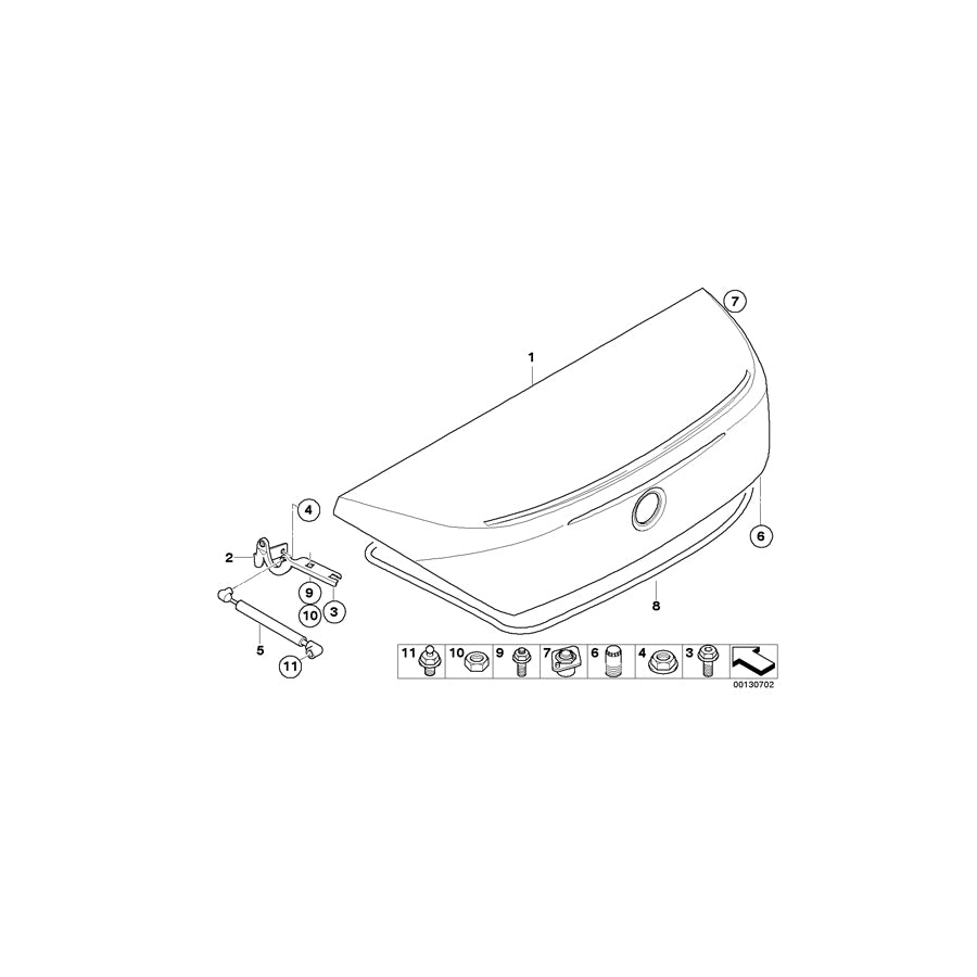 Genuine BMW 51767008807 E64 Trunk Lid Sealing (Inc. 650i, 635d & M6) | ML Performance US