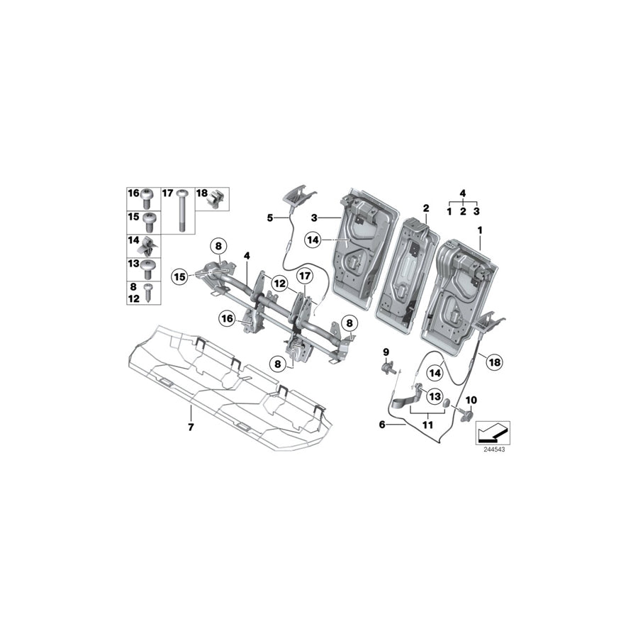 Genuine BMW 52202997563 E84 Frame, Backrest Left (Inc. X1 20iX, X1 20d ed & X1 18i) | ML Performance US Car Parts