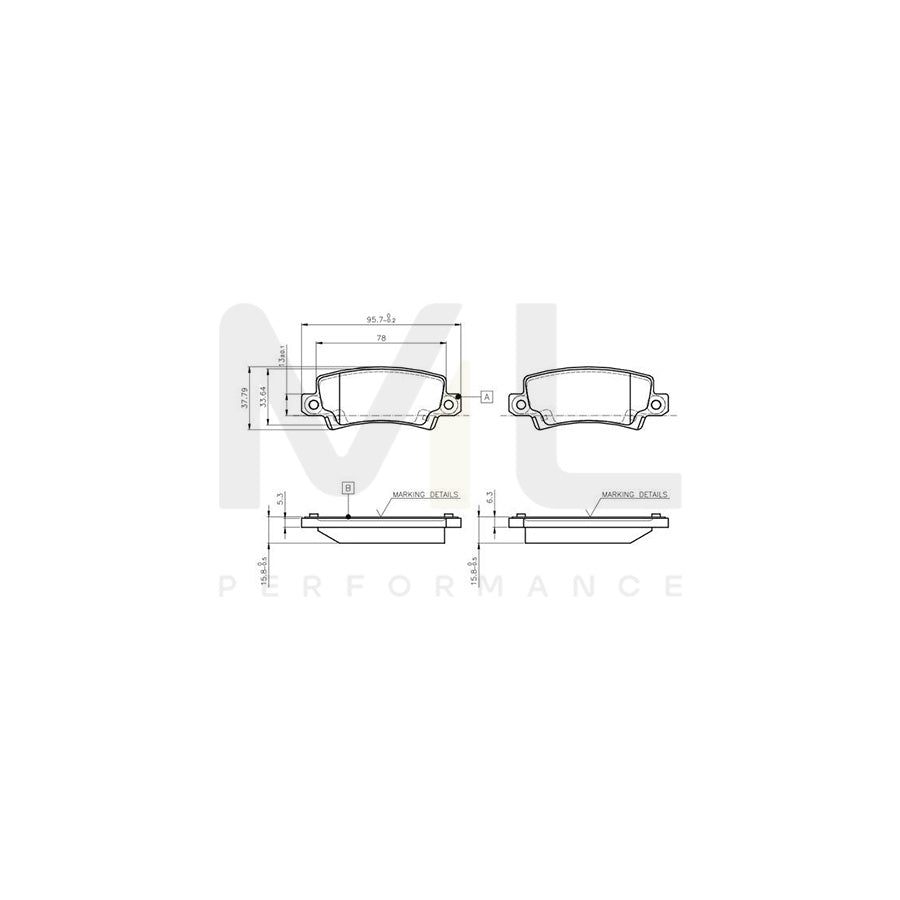 Bosch 0986Tb2416 Brake Pad Set For Toyota Corolla Ix Saloon (E120) Excl. Wear Warning Contact, With Accessories | ML Performance Car Parts