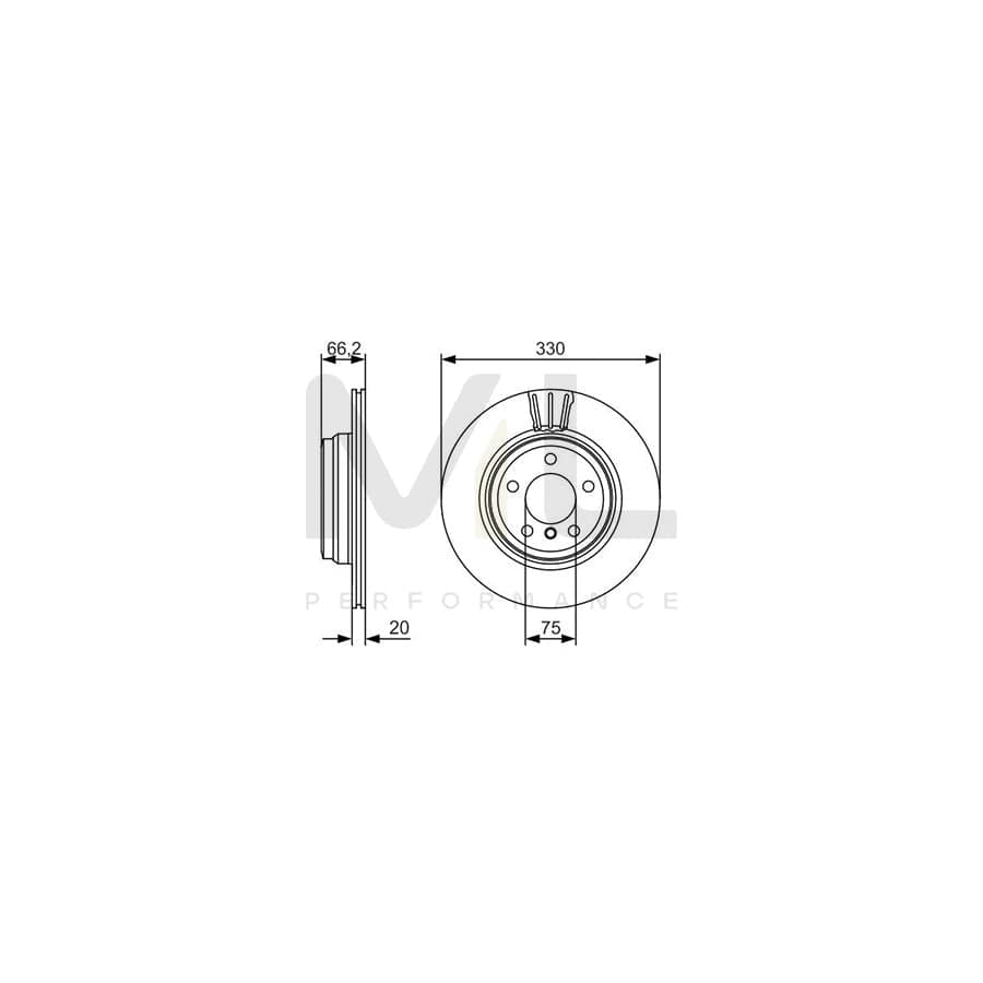 BOSCH 0 986 479 622 Brake Disc Vented, Coated, High-carbon, with bolts/screws | ML Performance Car Parts