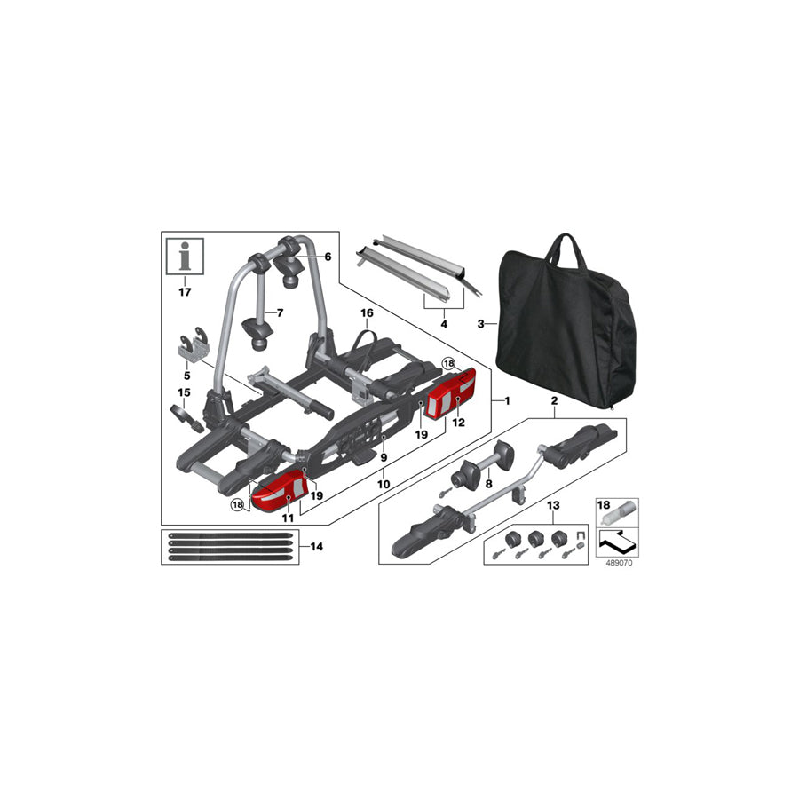 Genuine BMW Mini 82722287886 G12 F34 E71 Rear Bicycle Carrier 'Pro 2.0' LHD (Inc. X5 25dX, 316i & 750LiX 4.0) | ML Performance US Car Parts