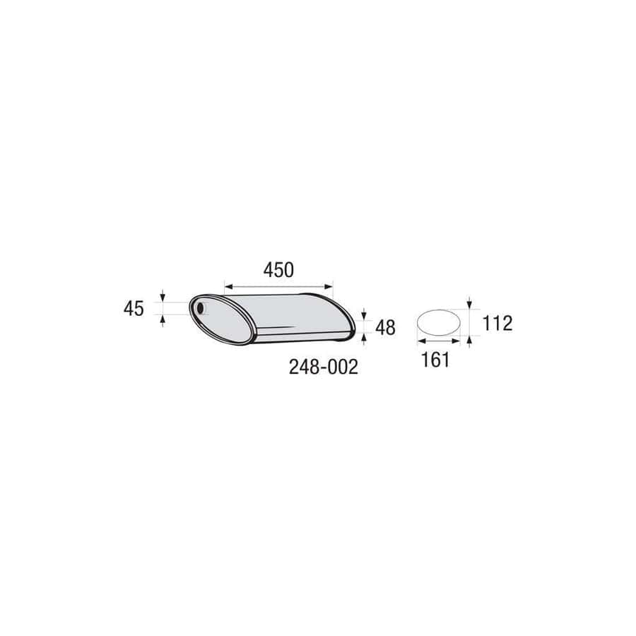 Bosal 248-002 Middle Silencer, Universal