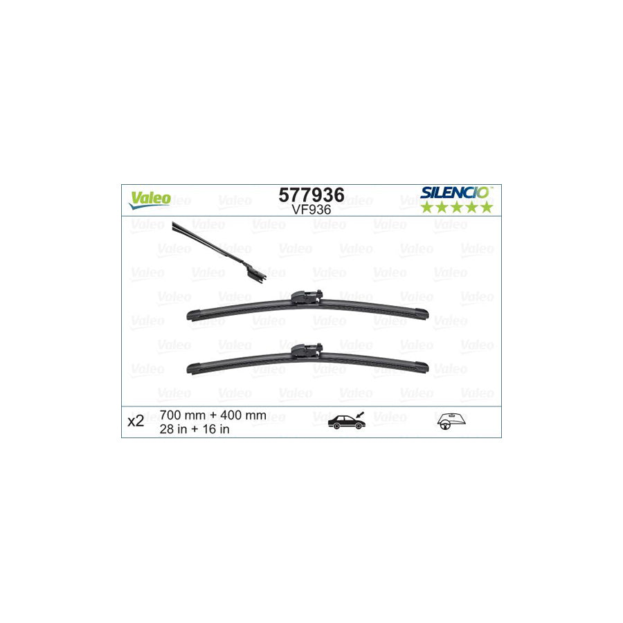Valeo Silencio Flat Blade Set 577936 Wiper Blade For Toyota Prius | ML Performance US Car Parts