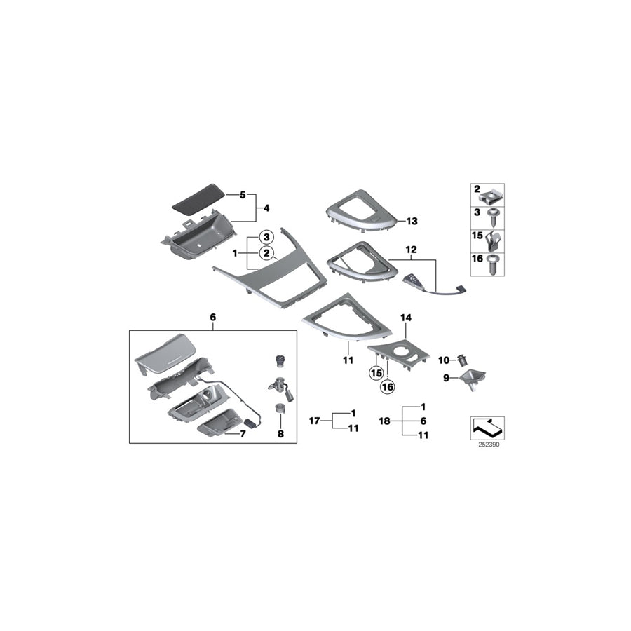 Genuine BMW 51169137624 E81 E82 E88 Ashtray, Kaschmir-Silber (Inc. 130i, 120i & 125i) | ML Performance US Car Parts