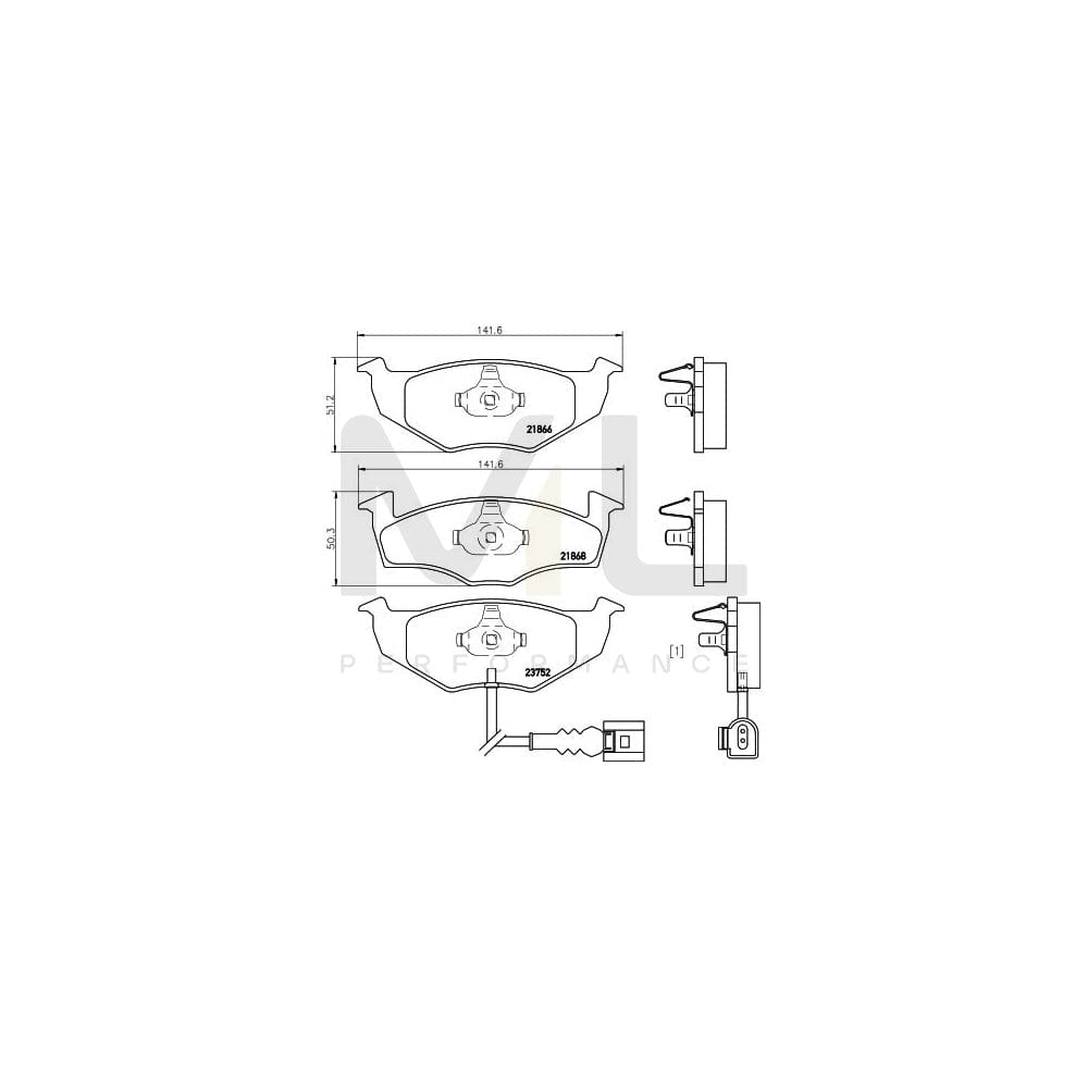 Hella 8DB 355 009-801 Brake Pad Set With Integrated Wear Warning Contact