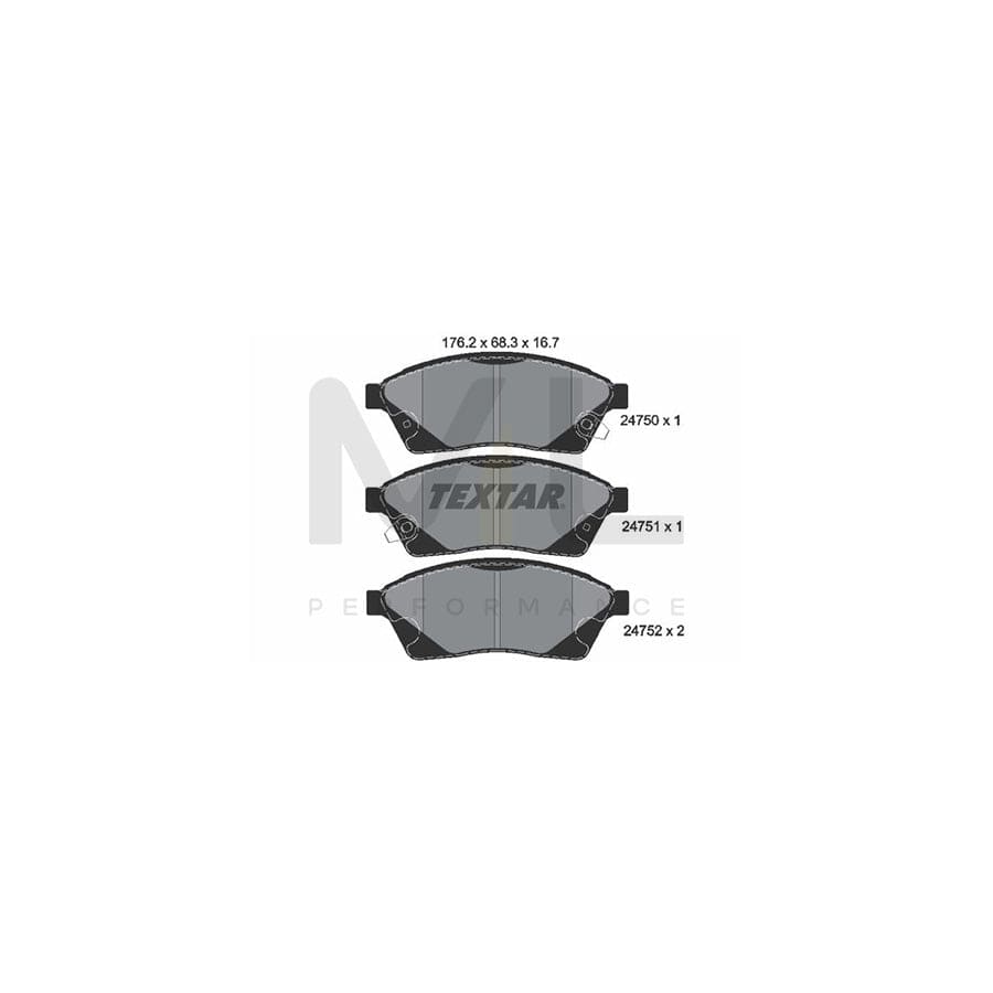TEXTAR 2475001 Brake pad set with acoustic wear warning | ML Performance Car Parts