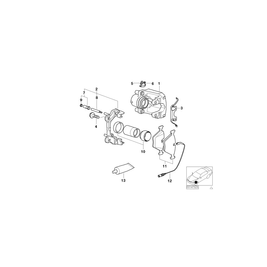 Genuine BMW 34116768432 E39 Calliper Carrier Right (Inc. 520d, 530d & 520i) | ML Performance US Car Parts
