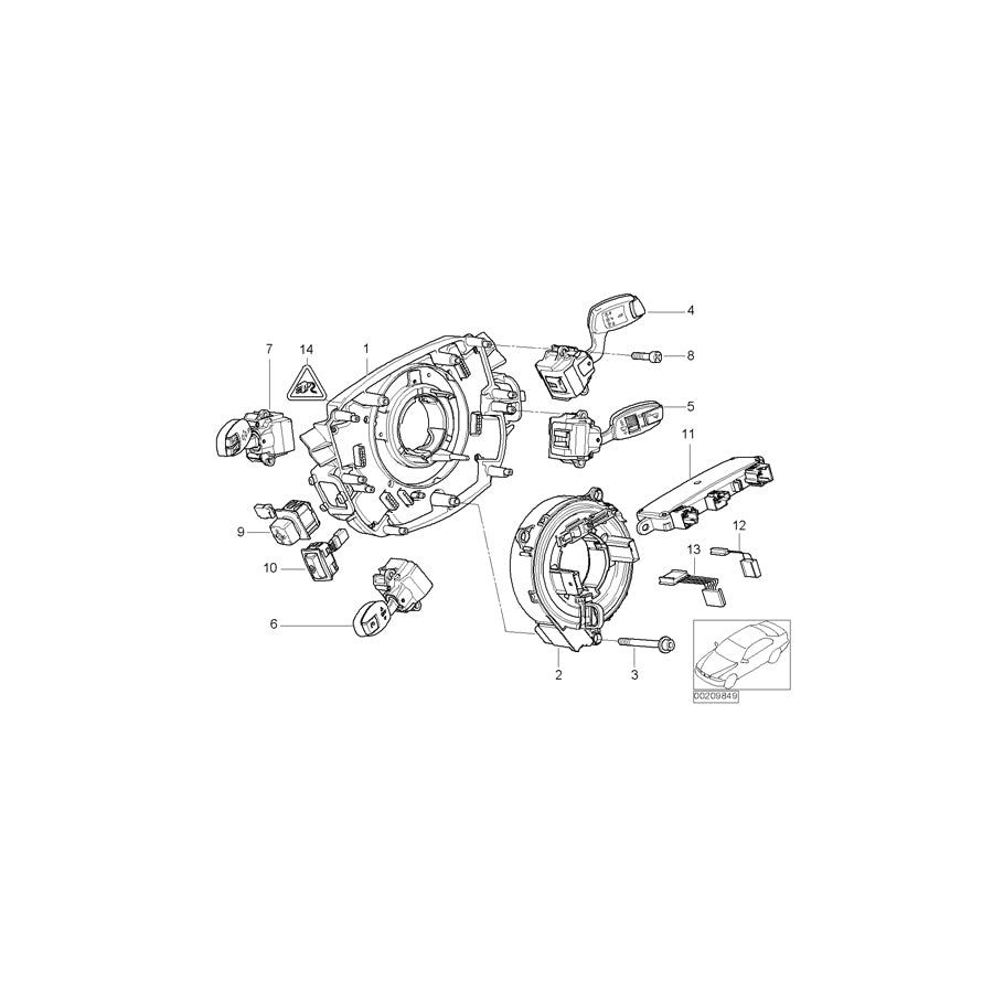 Genuine BMW 61316911525 E65 E67 E66 Steering Wheel Heating Pushbutton LHD (Inc. 730Ld, 740Li & 740i) | ML Performance US Car Parts