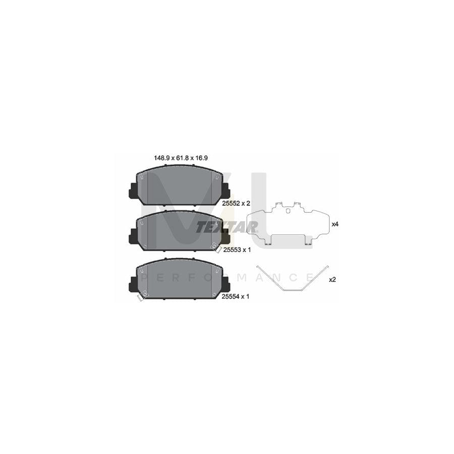 TEXTAR 2555201 Brake pad set with acoustic wear warning, with accessories | ML Performance Car Parts