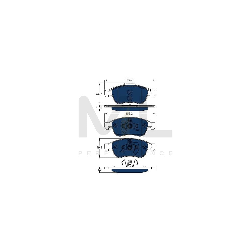 TRW Gdb1789Bte Brake Pad Set Not Prepared For Wear Indicator | ML Performance Car Parts