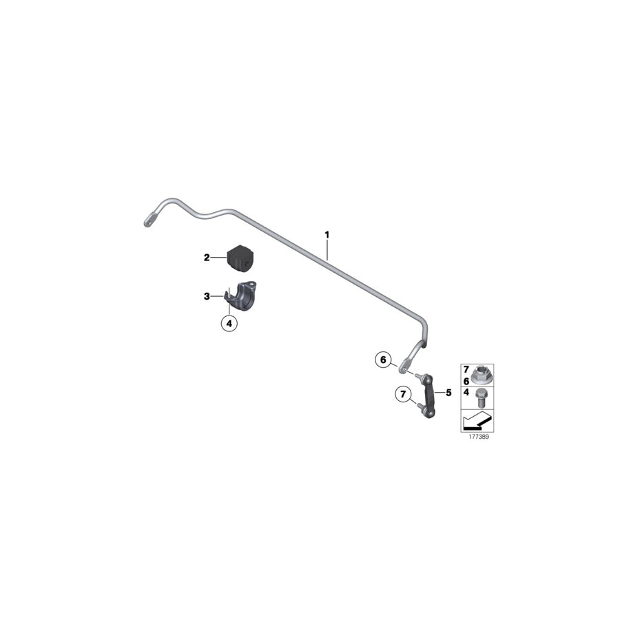 Genuine BMW 33556788629 F02 F01 Stabilizer, Rear D=16MM (Inc. 750i, 740i & Hybrid 7L) | ML Performance US Car Parts