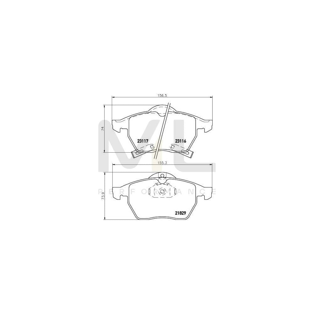 Hella 8DB 355 008-041 Brake Pad Set With Acoustic Wear Warning