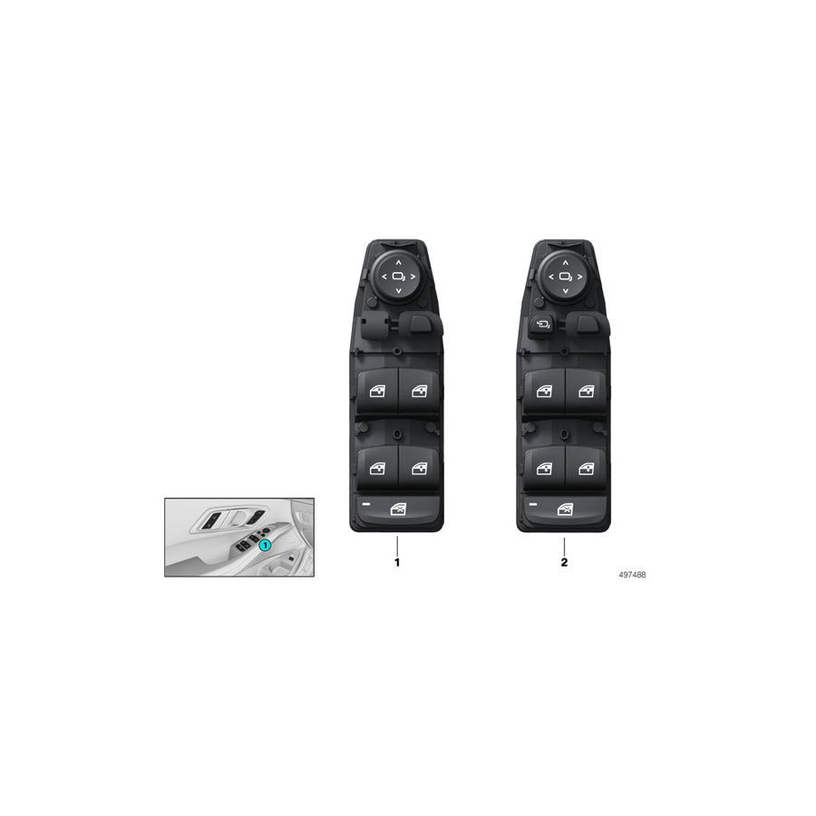 Genuine BMW 61316847098 G30 G21 G01 Operating Unit, Switch Module, Door (Inc. X3 20dX, 320i & M550dX) | ML Performance US Car Parts
