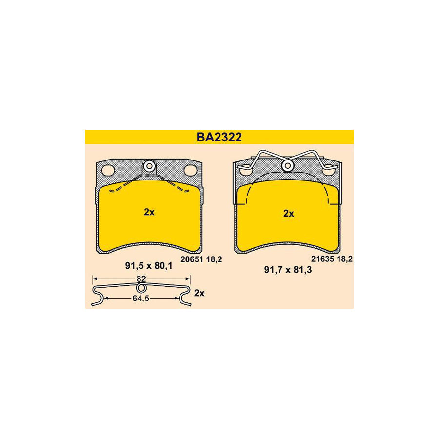 Barum Ba2322 Brake Pad Set for VW Transporter