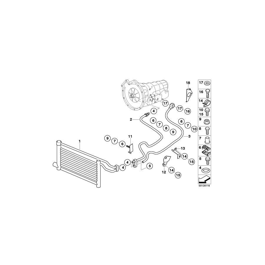 Genuine BMW 17108025839 E52 Bracket Oil Pipe (Inc. & ALPINA V8) | ML Performance US Car Parts