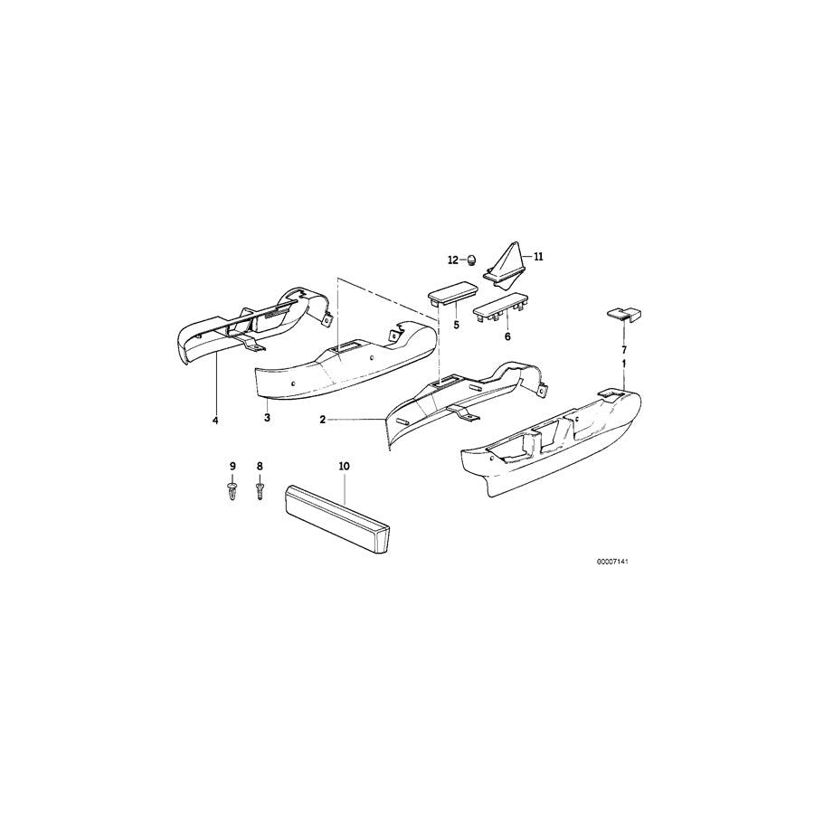 Genuine BMW 52108140328 E34 E32 Covering Outer Right SILBERGRAU-HELL (Inc. 525td, 518i & 750iLS) | ML Performance US Car Parts
