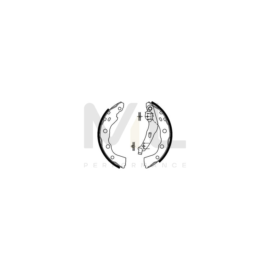 HELLA 8DB 355 002-361 Brake Shoe Set with handbrake lever