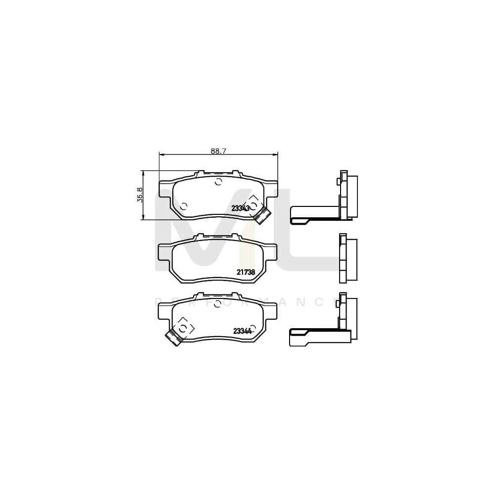 Hella 8DB 355 017-151 Brake Pad Set With Acoustic Wear Warning