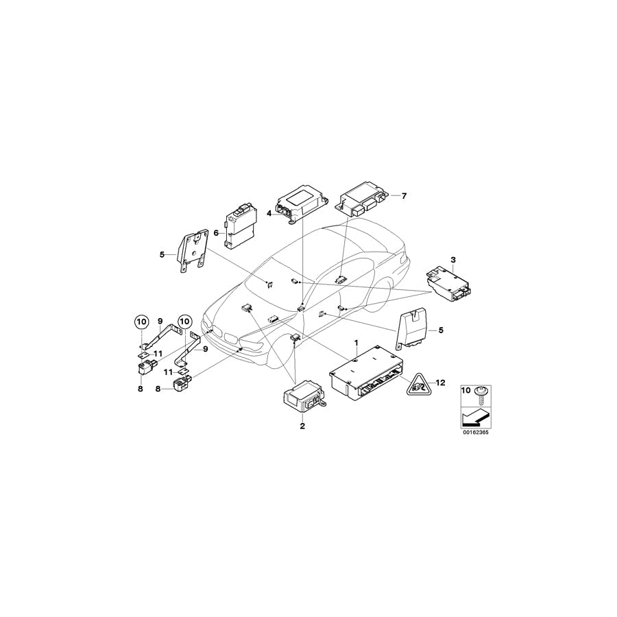 Genuine BMW 65776949904 RR1 E66 E67 Sensor, Passenger's Seat (Inc. 745Li, 745i & 735Li) | ML Performance US