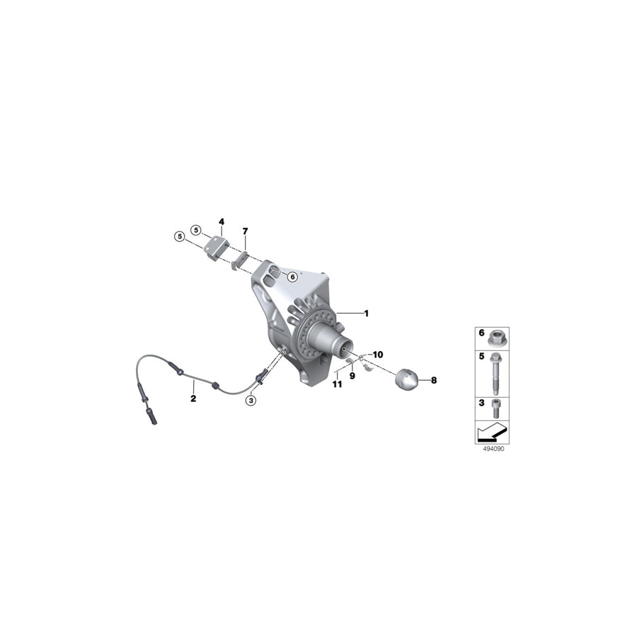 Genuine BMW 33408428639 Wheel Carrier, Rear Left EVO 2018 (Inc. M6 GT3) | ML Performance US Car Parts