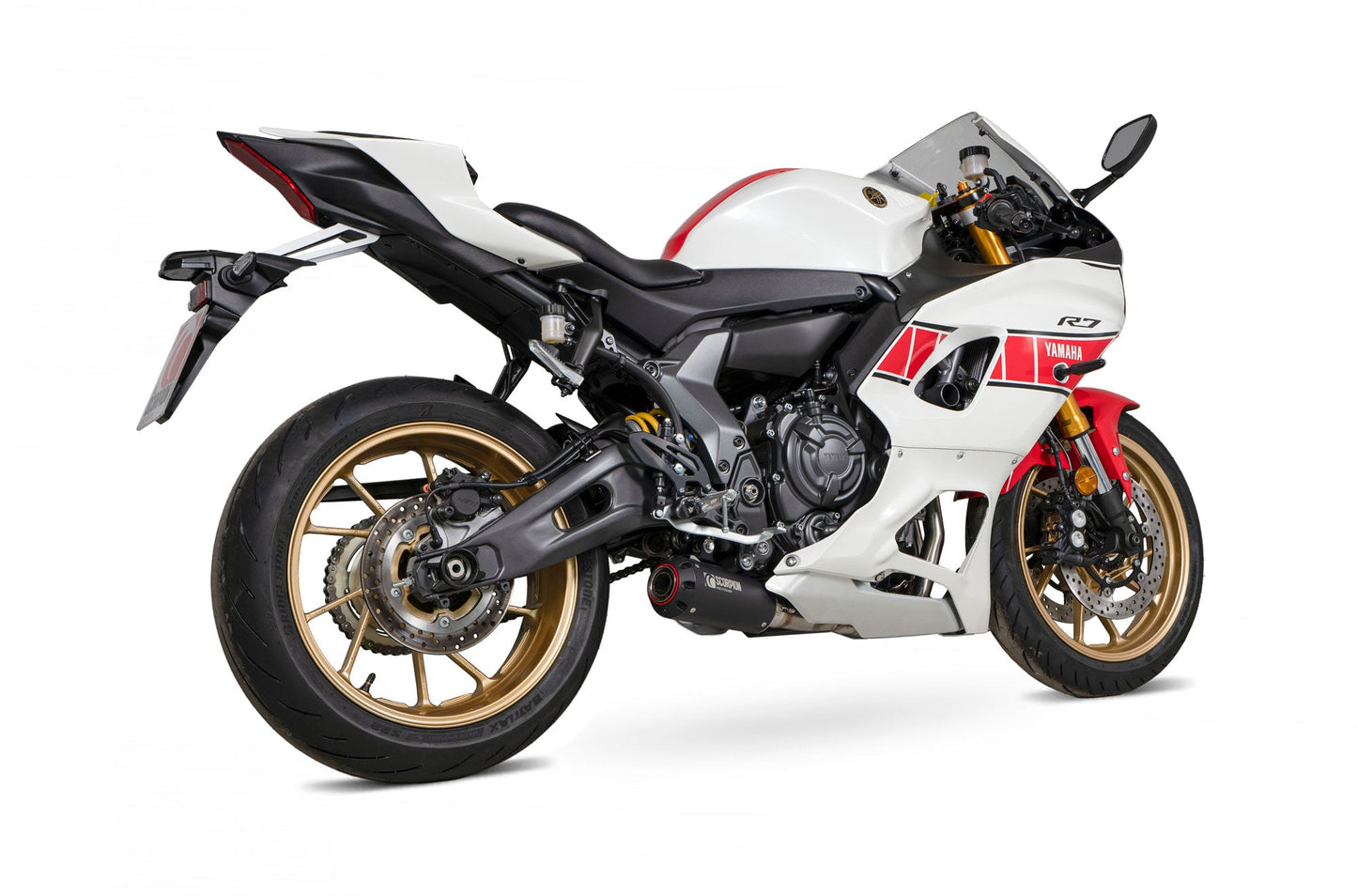 Scorpion PYA120SYSBCER Yamaha YZF R7 Red Power Full System - Black Ceramic Coated Sleeve | ML Performance US US