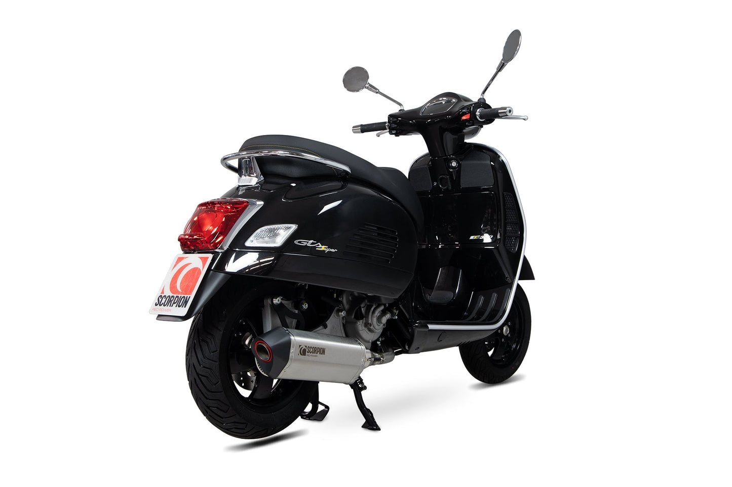 Scorpion RVE217SEO Vespa Serket Parallel Slip-On - Brushed Stainless Steel Sleeve (GTS 125 / 300 HPE) | ML Performance US US