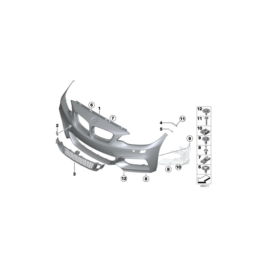 Genuine BMW 72158416542 Cover Panel Towing Belt Primed Front (Inc. M235i Racing) | ML Performance US Car Parts