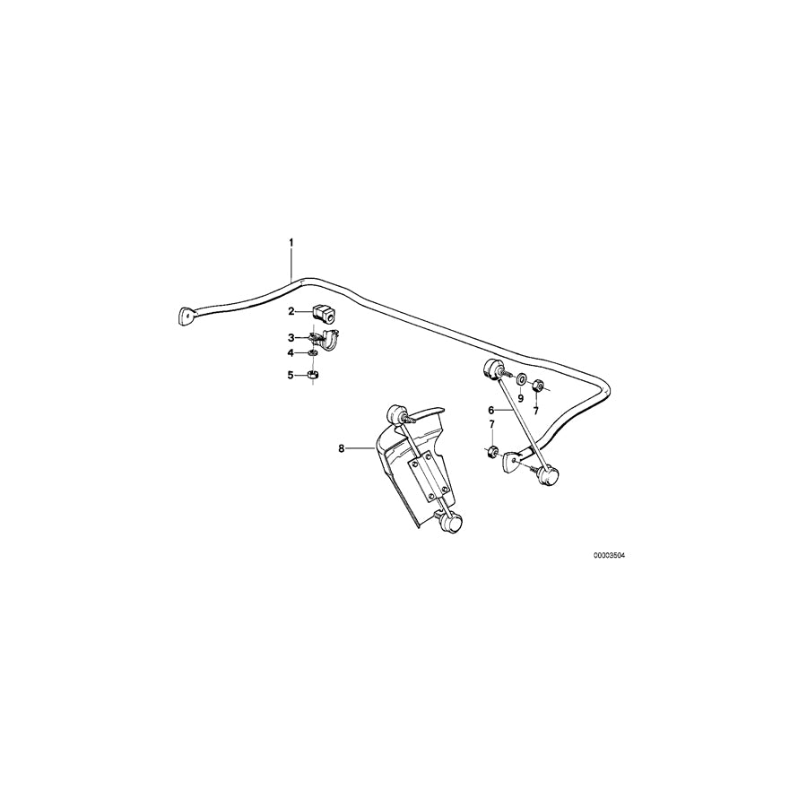 Genuine BMW 31351131620 E32 E31 Stabilizer, Front D=24MM (Inc. 850Ci, 750iL & 750i) | ML Performance US