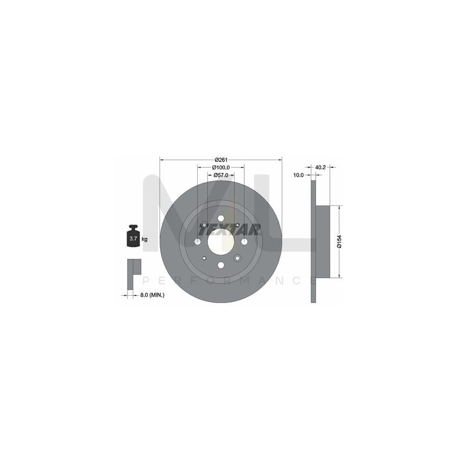 TEXTAR 92162200 Brake Disc Solid, without wheel hub, without wheel studs | ML Performance Car Parts