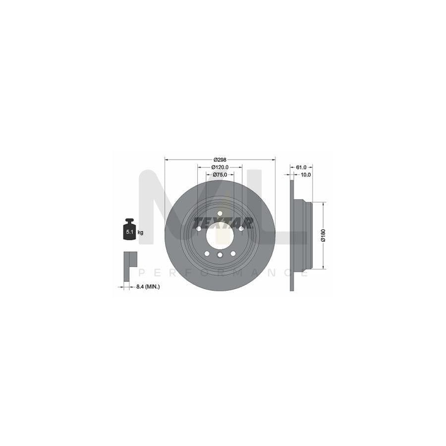 TEXTAR PRO 92076603 Brake Disc for BMW 5 Series Solid, Coated, without wheel hub, without wheel studs | ML Performance Car Parts