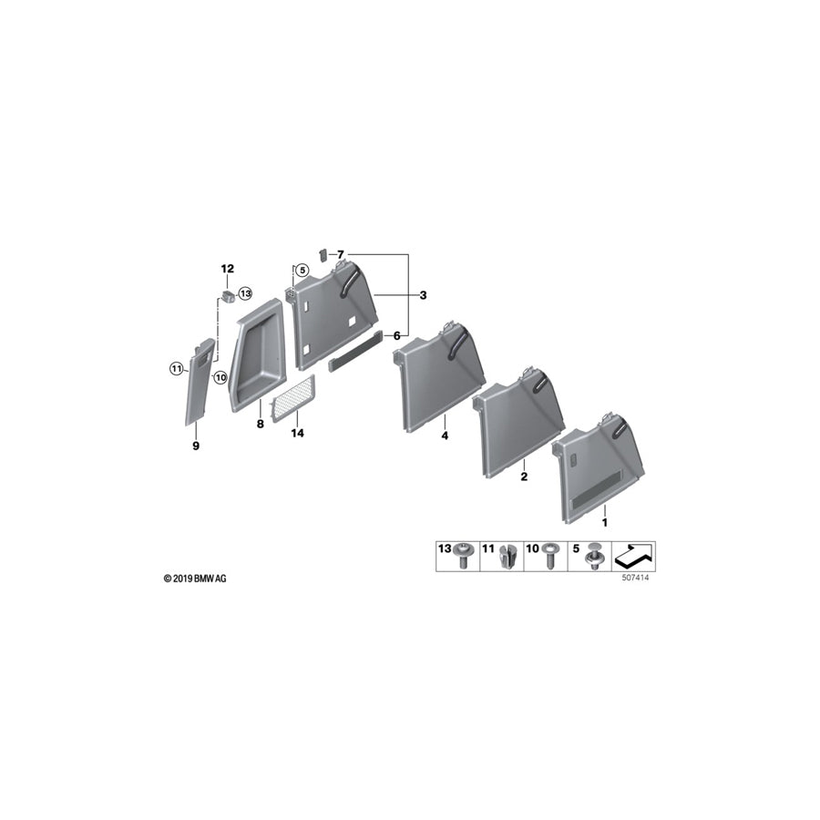 Genuine BMW 51479474813 G02 G01 Tension Strap SCHWARZ (Inc. X3) | ML Performance US Car Parts