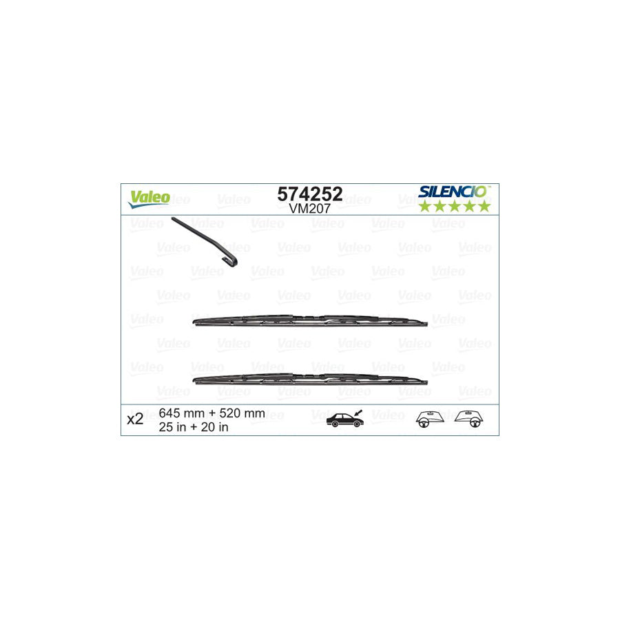 Valeo Silencio 574252 Wiper Blade For Peugeot 607 Saloon | ML Performance US Car Parts
