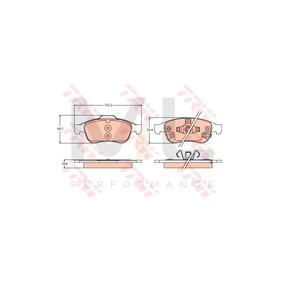 TRW Gdb2111 Brake Pad Set With Acoustic Wear Warning | ML Performance Car Parts