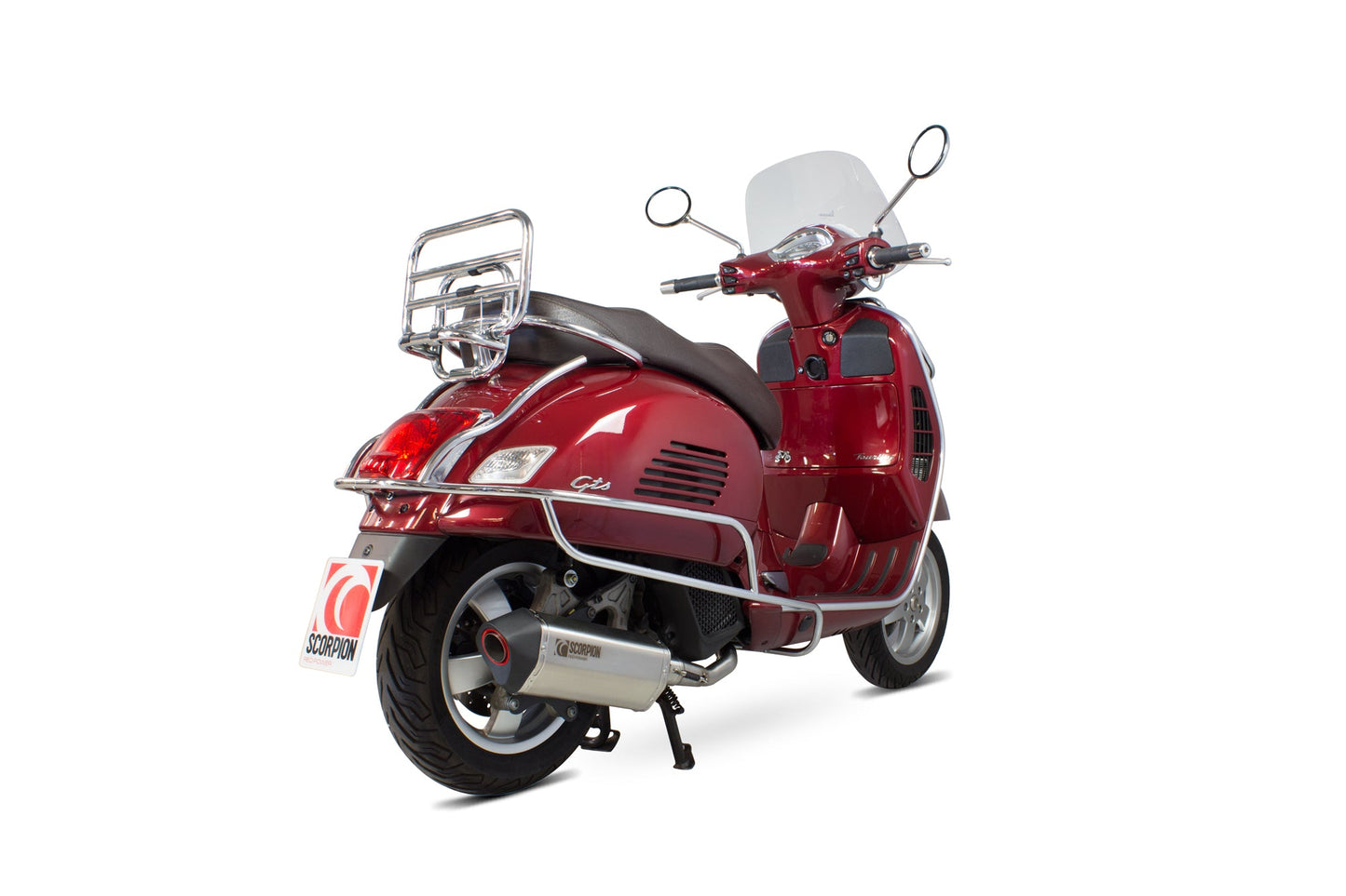 Scorpion RVE213SYSSEO Vespa GTS125 Serket Parallel Full System - Brushed Stainless Steel Sleeve | ML Performance US US