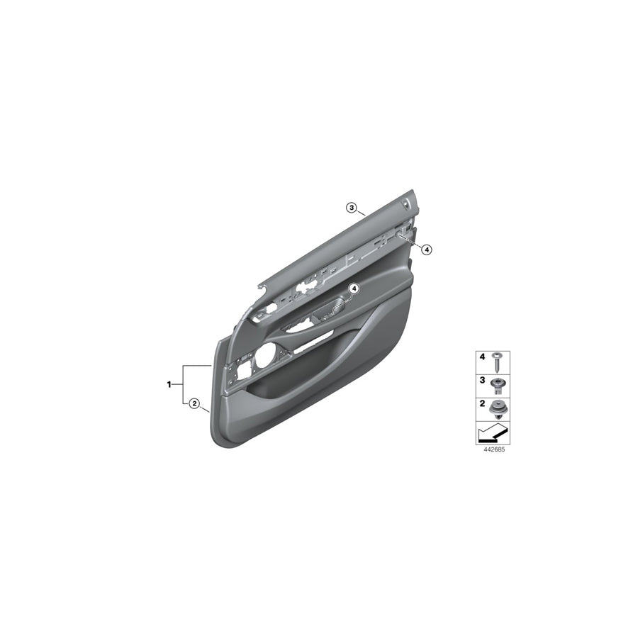 Genuine BMW 51417448510 G12 G11 Door Panel, Leather, Front Right SCHWARZ/WEIß (Inc. 730Li, 745e & 725Ld) | ML Performance US Car Parts