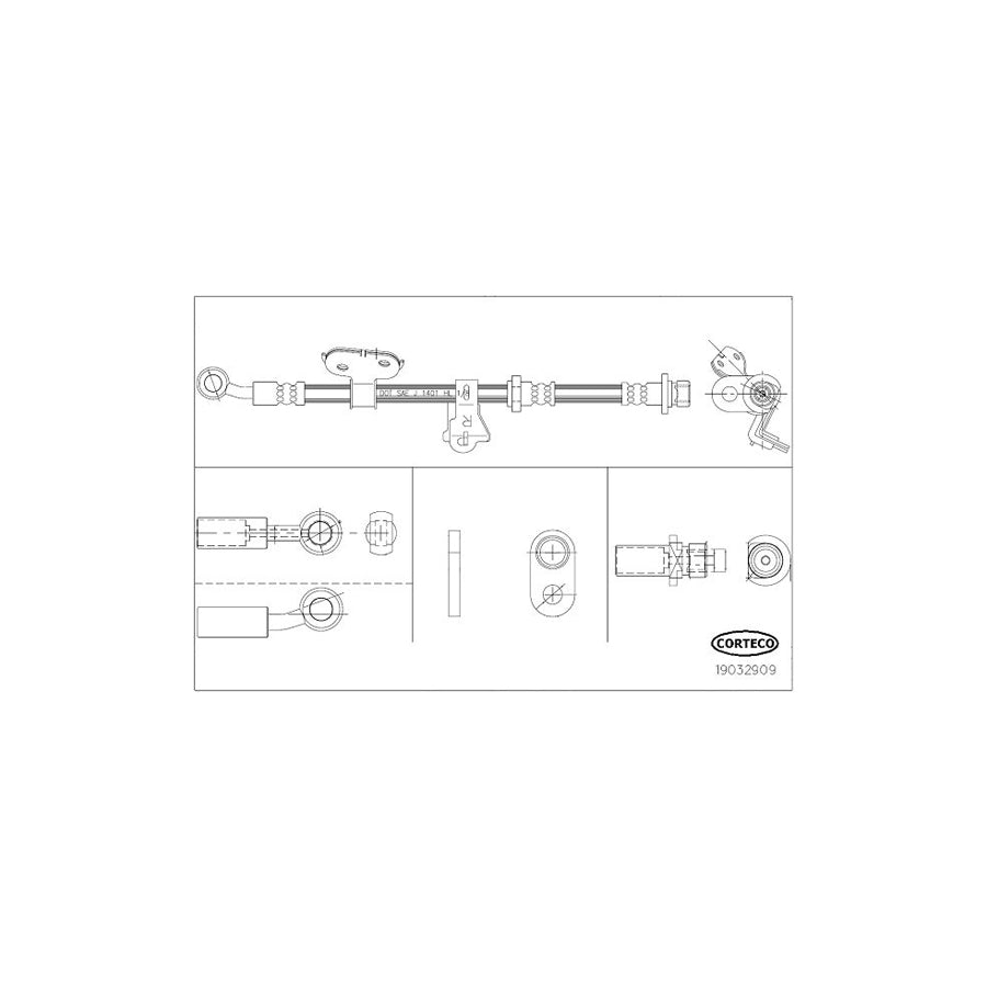 Corteco 19032909 Brake Hose for Honda Legend III Saloon (Ka)