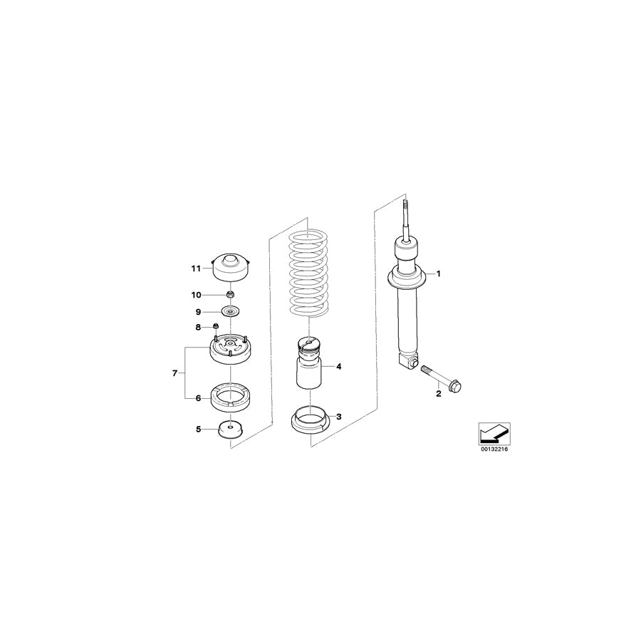 Genuine BMW 33526786530 E64 Spring Strut, Rear (Inc. 645Ci, 635d & 630i) | ML Performance US Car Parts