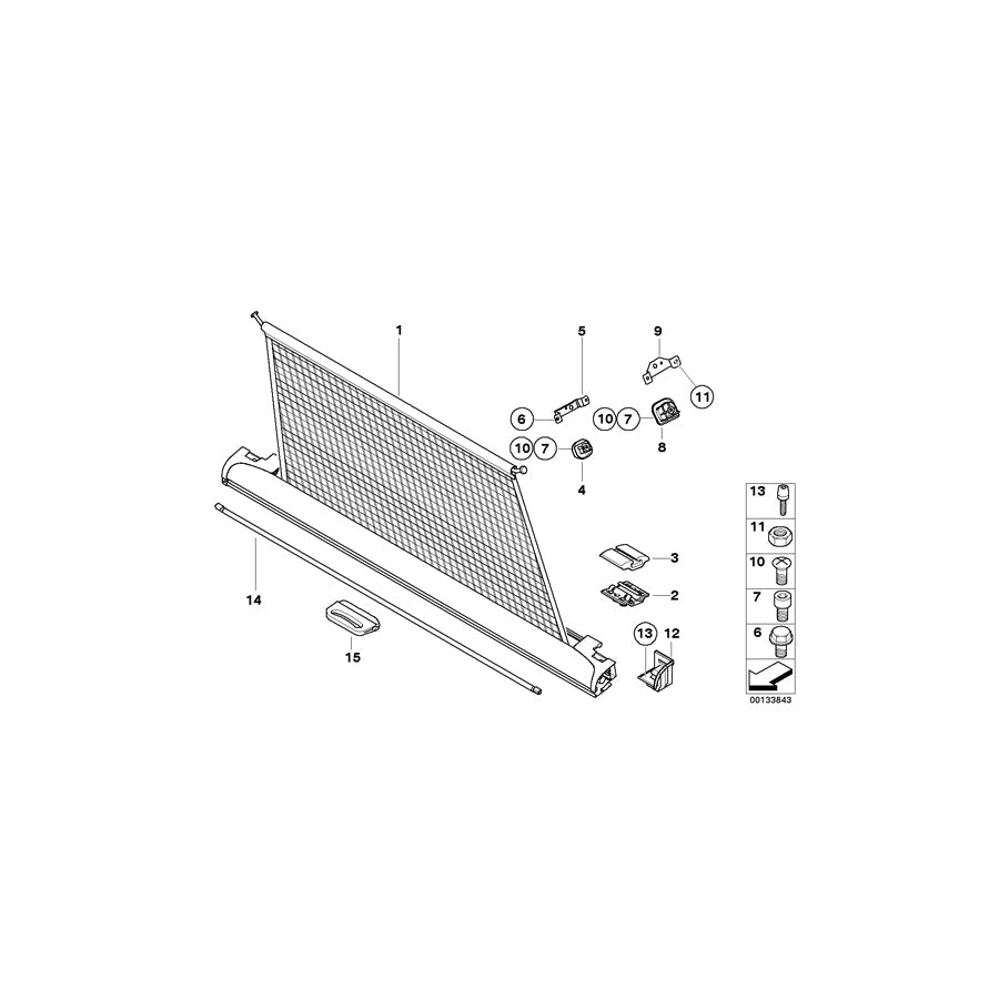 Genuine BMW 51479149454 F25 E46 E83 Support F Roller Blind, Backrest (Inc. X4 28iX, X4 20dX & X3 2.0d) | ML Performance US Car Parts