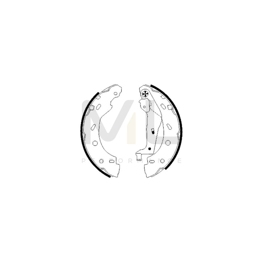 HELLA 8DB 355 002-421 Brake Shoe Set with handbrake lever