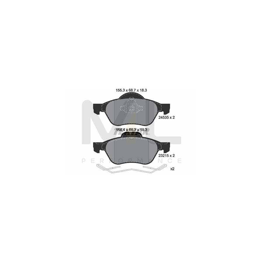 TEXTAR 2453501 Brake pad set not prepared for wear indicator, with accessories | ML Performance Car Parts
