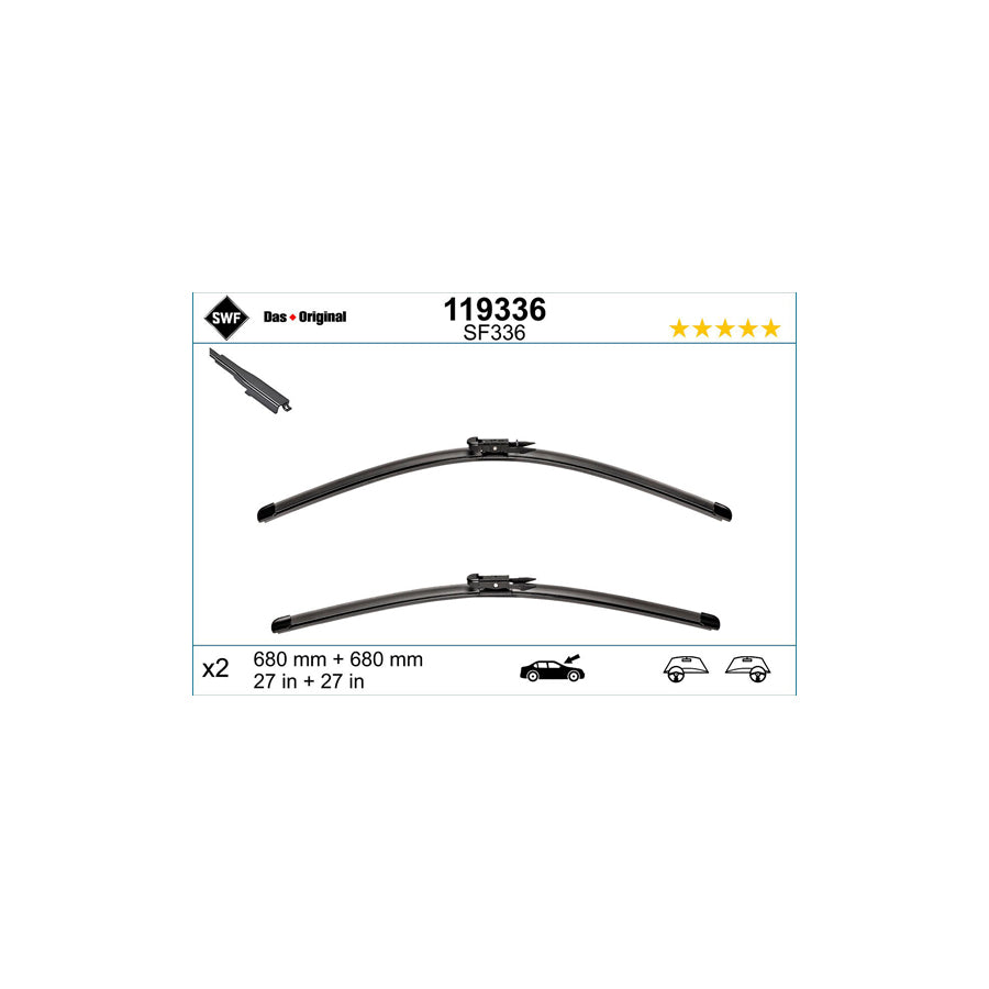 Swf Original Visioflex Set, Visioflex 119336 Wiper Blade For Ford Mondeo | ML Performance US Car Parts