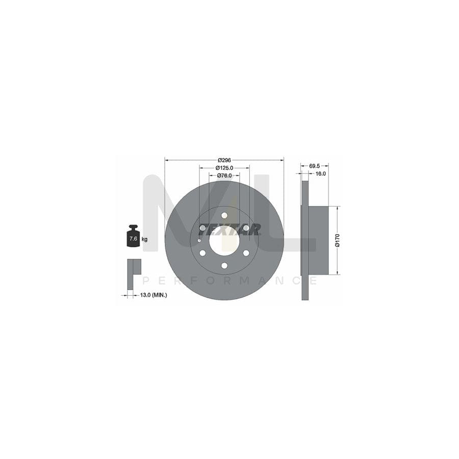 TEXTAR 93229100 Brake Disc for IVECO Daily Solid, without wheel hub, without wheel studs | ML Performance Car Parts