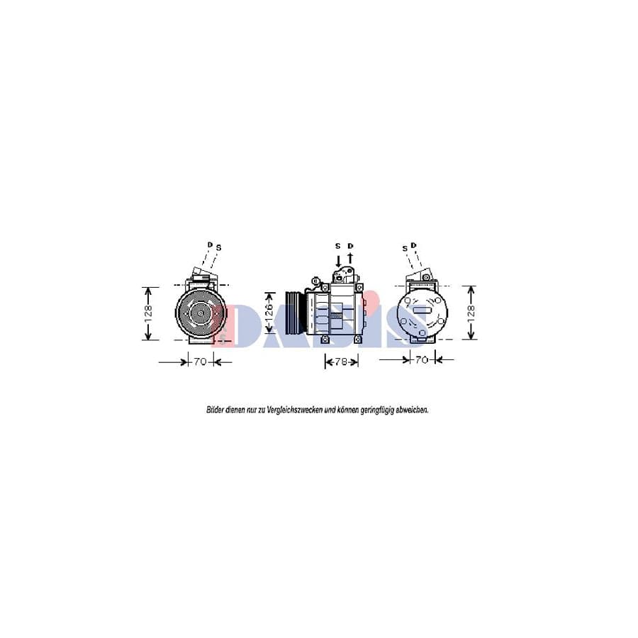AKS Dasis 850868N Compressor, Air Conditioning for Land Rover Freelander