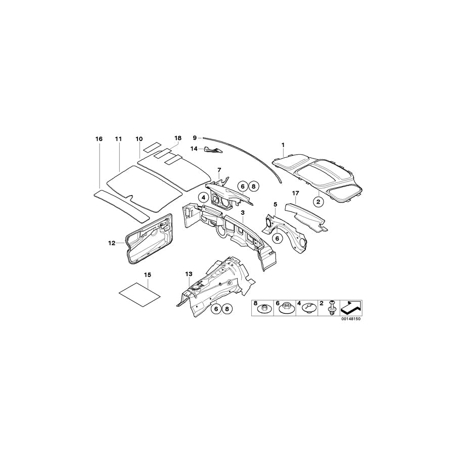 Genuine BMW 51487050670 E63 E61 Sound Insulating Tunnel Front (Inc. 540i, 525i & 545i) | ML Performance US Car Parts