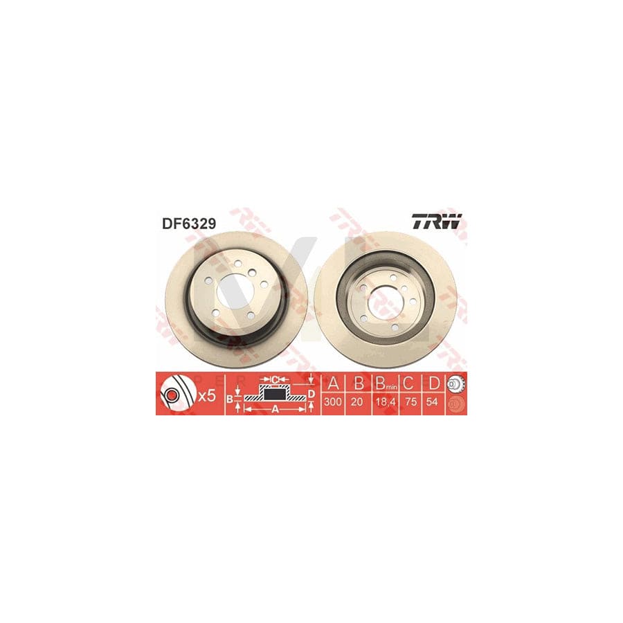 TRW DF6329 Brake Disc for BMW Z4 Roadster (E89) Vented, Painted | ML Performance Car Parts