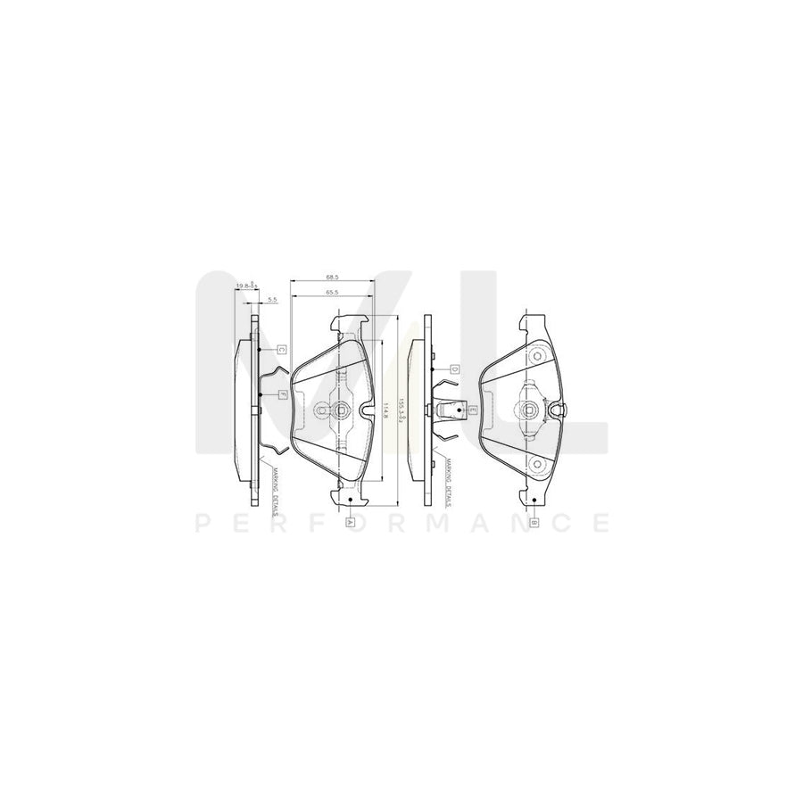Bosch 0986Tb2413 Brake Pad Set Excl. Wear Warning Contact, With Accessories | ML Performance Car Parts